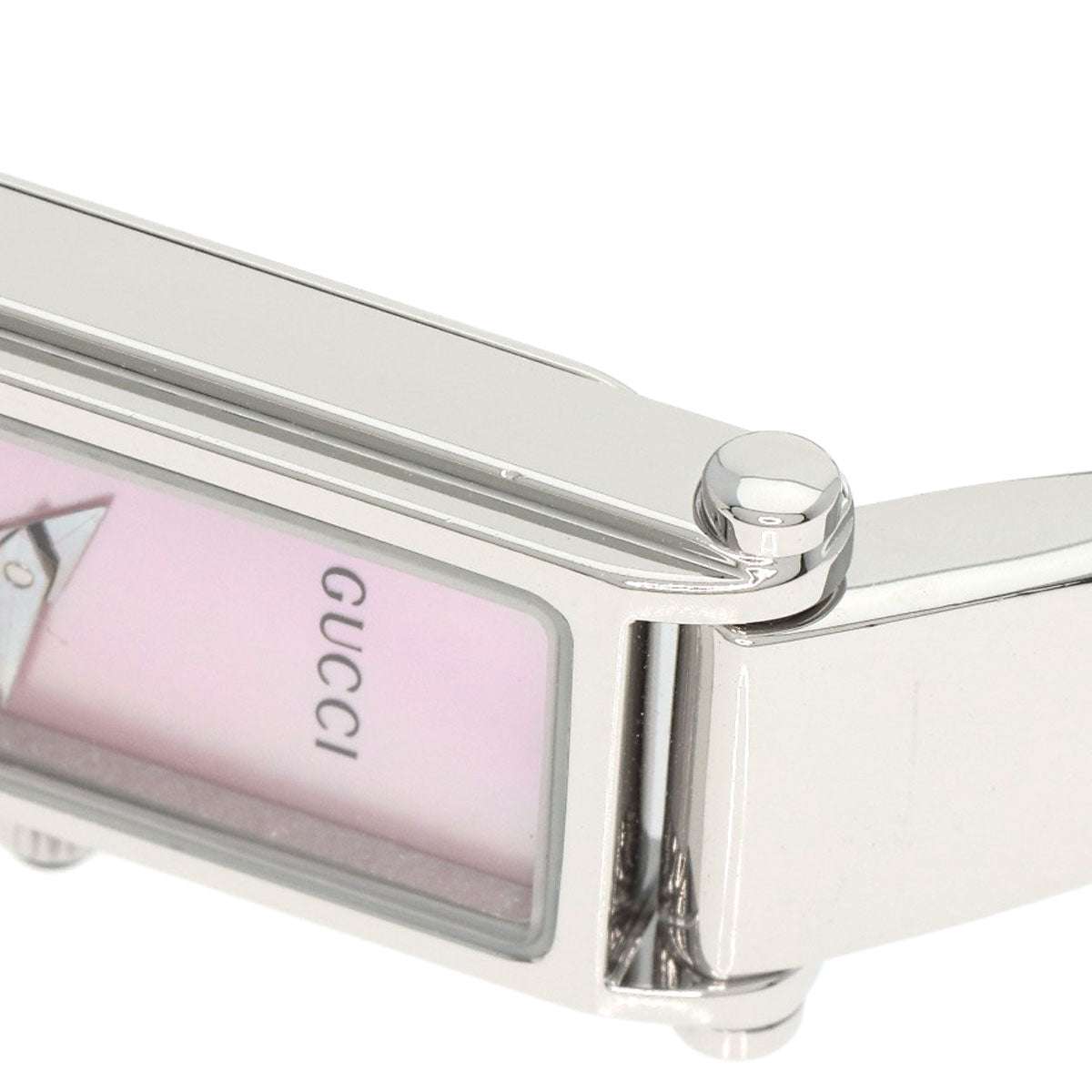 GUCCI Watches Quartz 1500L Stainless Steel , Stainless Steel Silver Square face Pink shell dial Women Used