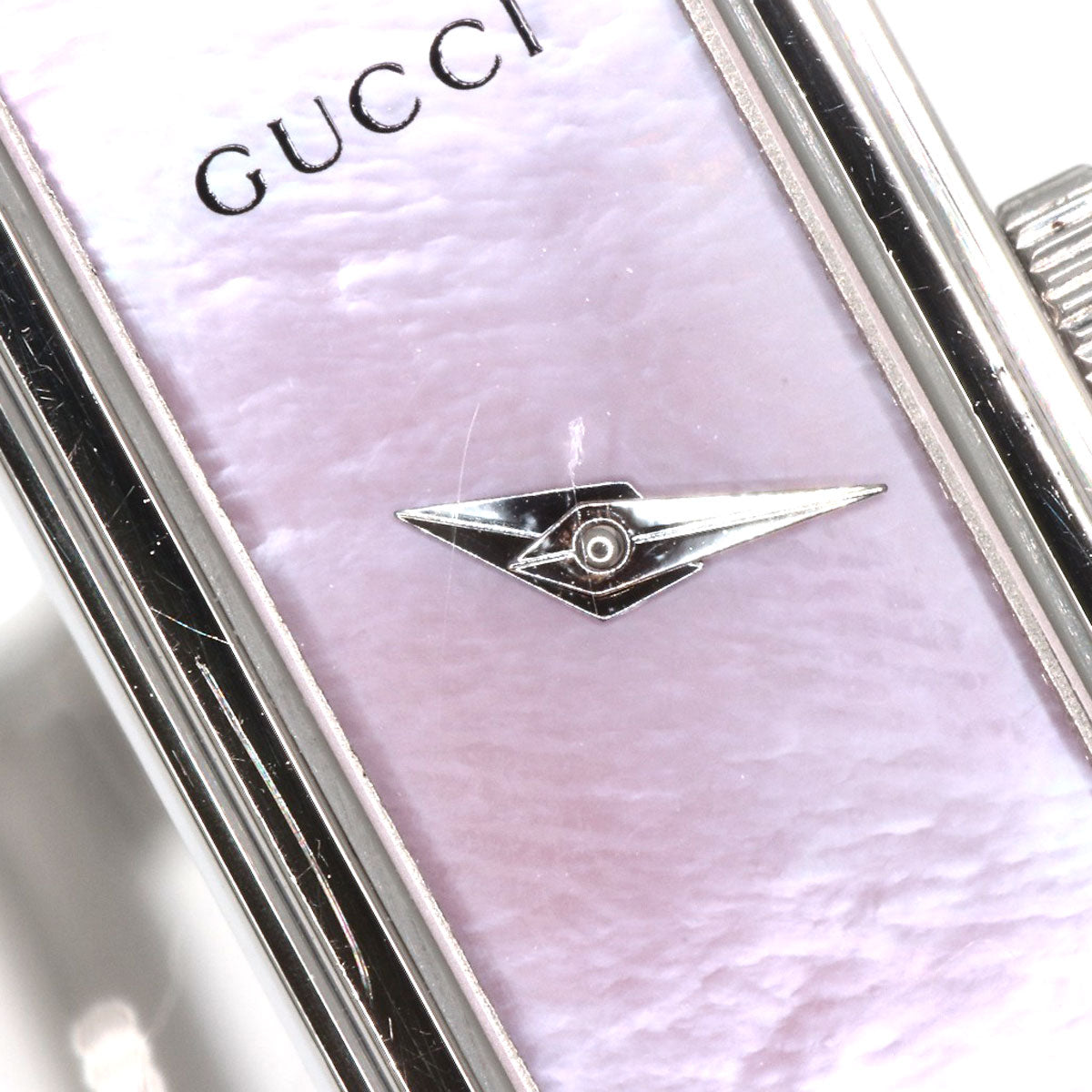 GUCCI Watches Quartz 1500L Stainless Steel , Stainless Steel Silver Square face Pink shell dial Women Used