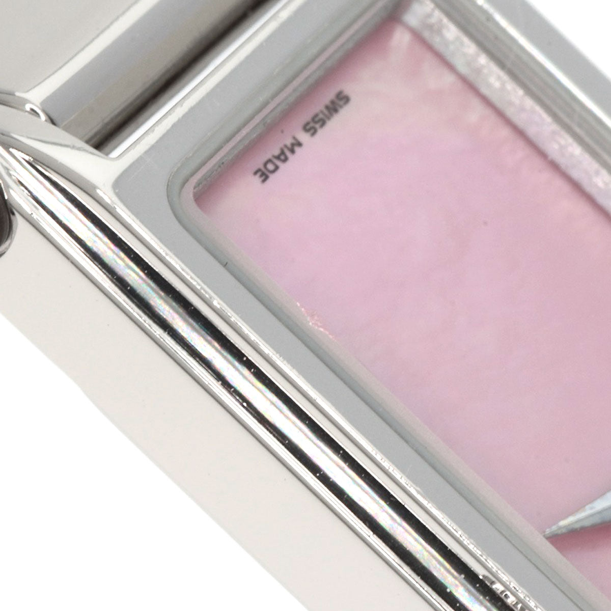 GUCCI Watches Quartz 1500L Stainless Steel , Stainless Steel Silver Square face Pink shell dial Women Used