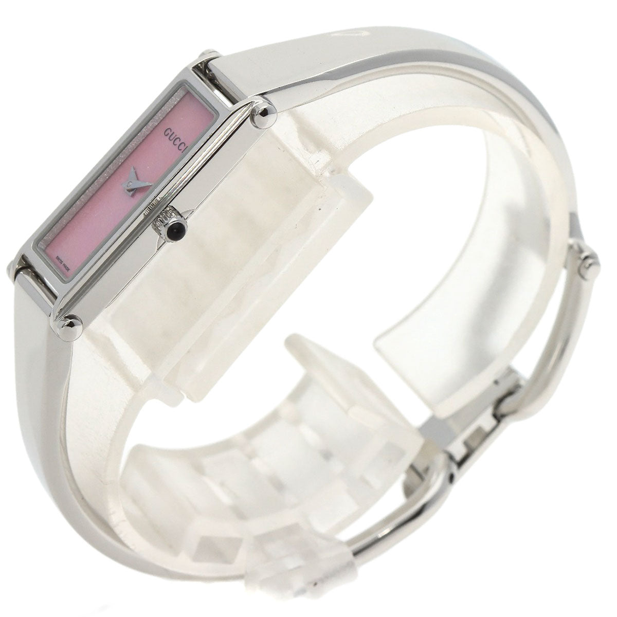 GUCCI Watches Quartz 1500L Stainless Steel , Stainless Steel Silver Square face Pink shell dial Women Used