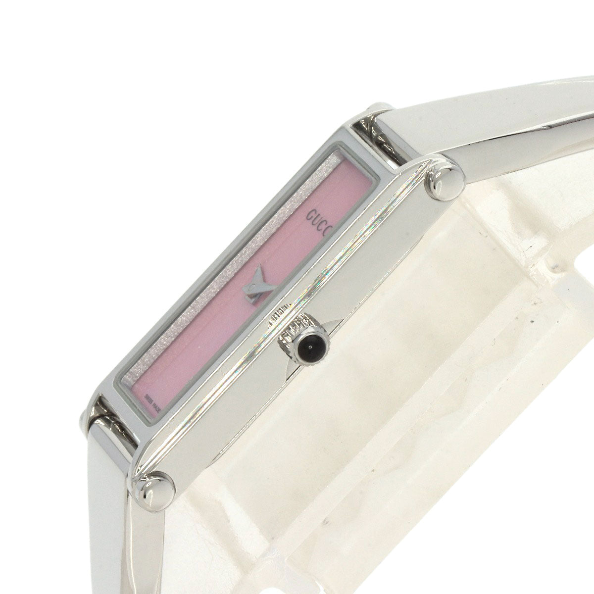 GUCCI Watches Quartz 1500L Stainless Steel , Stainless Steel Silver Square face Pink shell dial Women Used