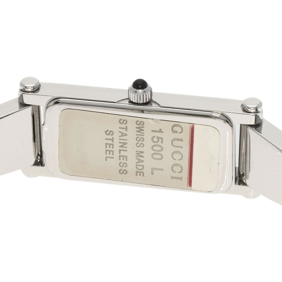 GUCCI Watches Quartz 1500L Stainless Steel , Stainless Steel Silver Square face Pink shell dial Women Used