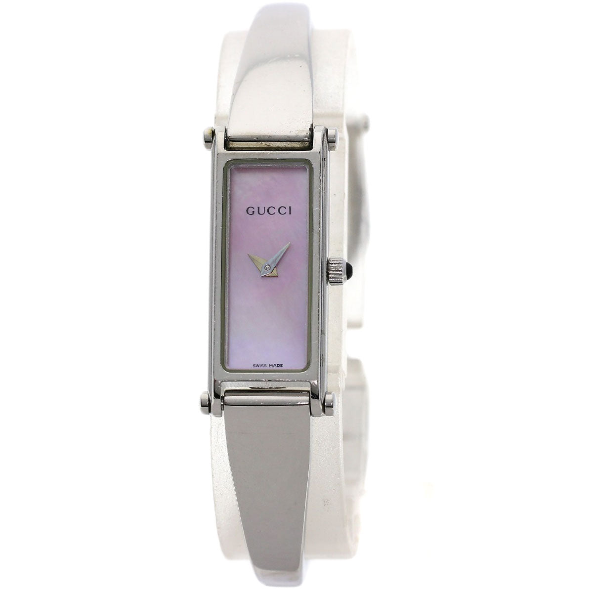 GUCCI Watches Quartz 1500L Stainless Steel , Stainless Steel Silver Square face Pink shell dial Women Used