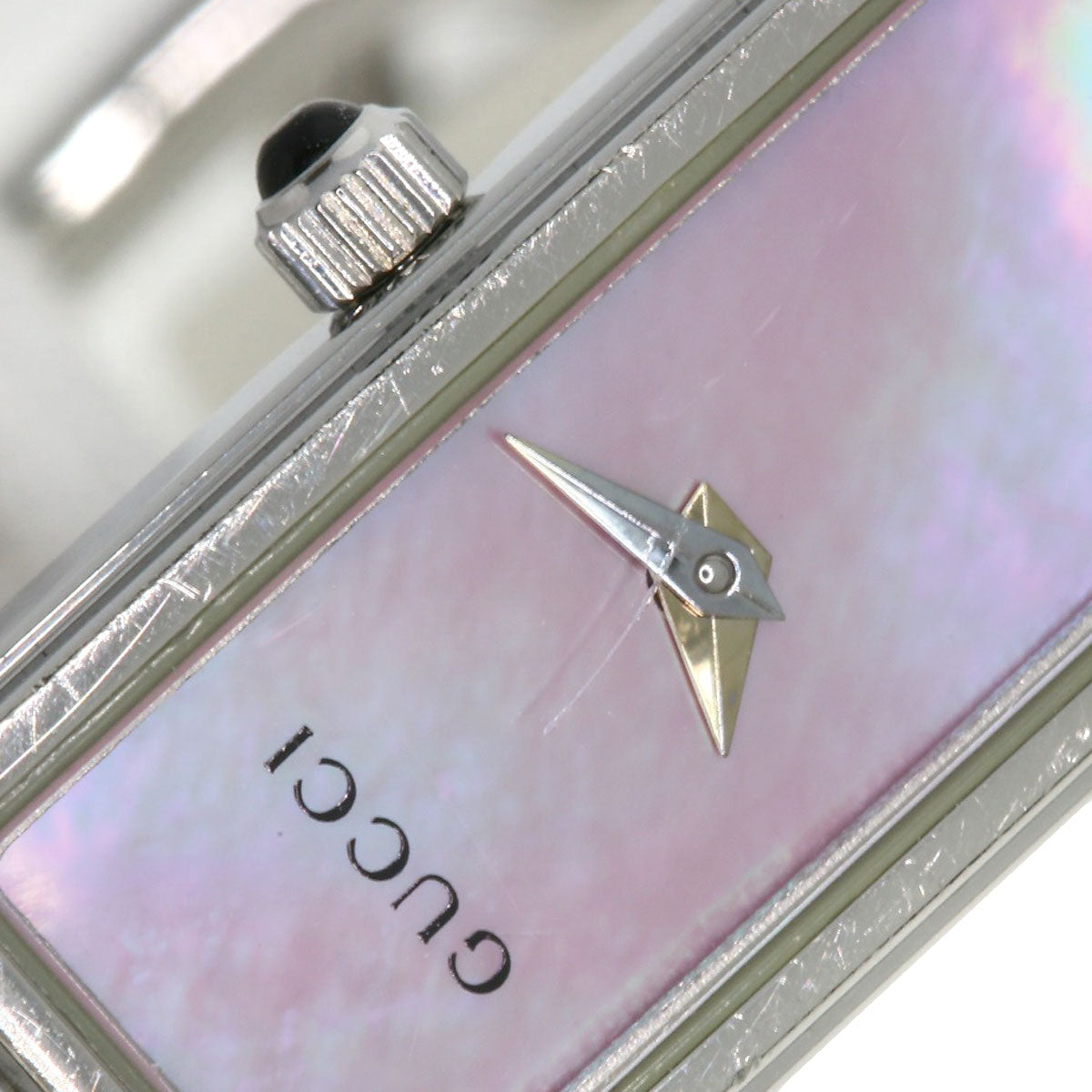 GUCCI Watches Quartz 1500L Stainless Steel , Stainless Steel Silver Square face Pink shell dial Women Used