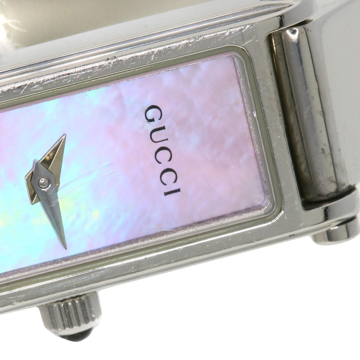 GUCCI Watches Quartz 1500L Stainless Steel , Stainless Steel Silver Square face Pink shell dial Women Used