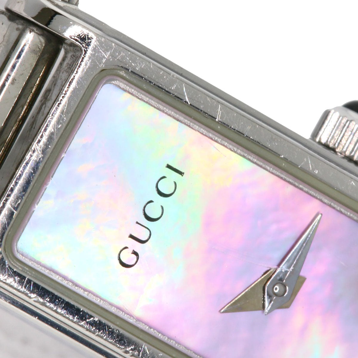GUCCI Watches Quartz 1500L Stainless Steel , Stainless Steel Silver Square face Pink shell dial Women Used