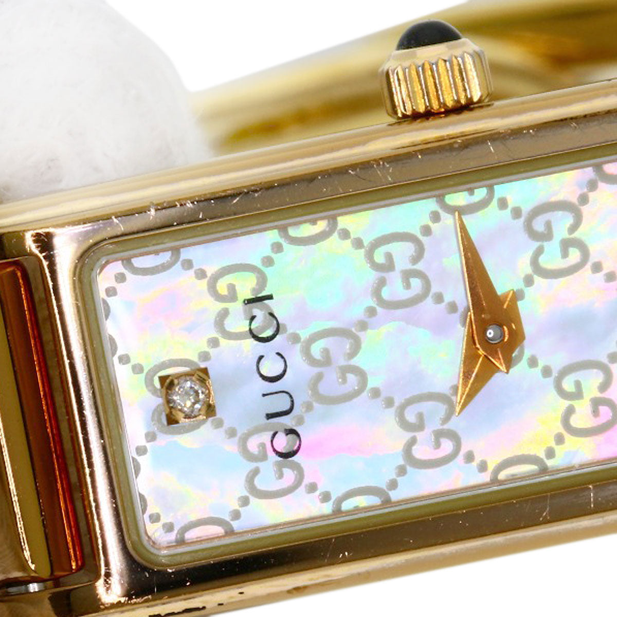 GUCCI Watches Quartz 1500L PGP , PGP gold Square face White shell dial Women Used