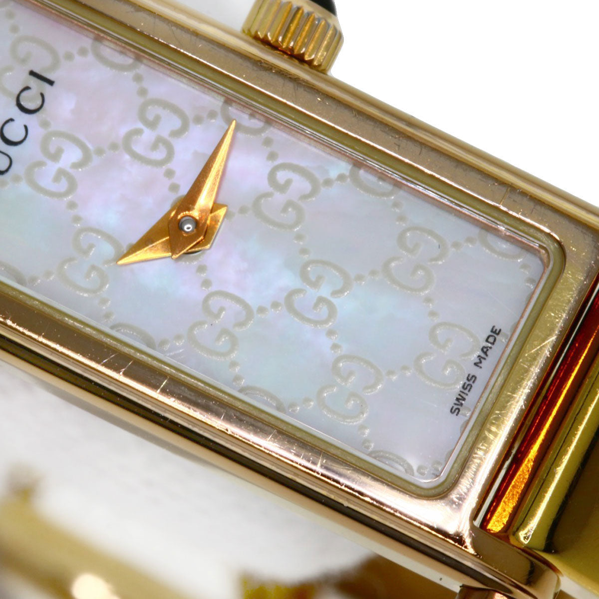 GUCCI Watches Quartz 1500L PGP , PGP gold Square face White shell dial Women Used
