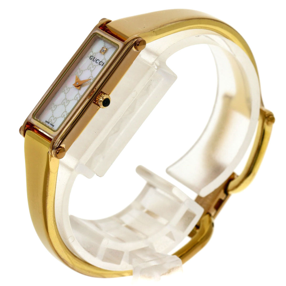 GUCCI Watches Quartz 1500L PGP , PGP gold Square face White shell dial Women Used
