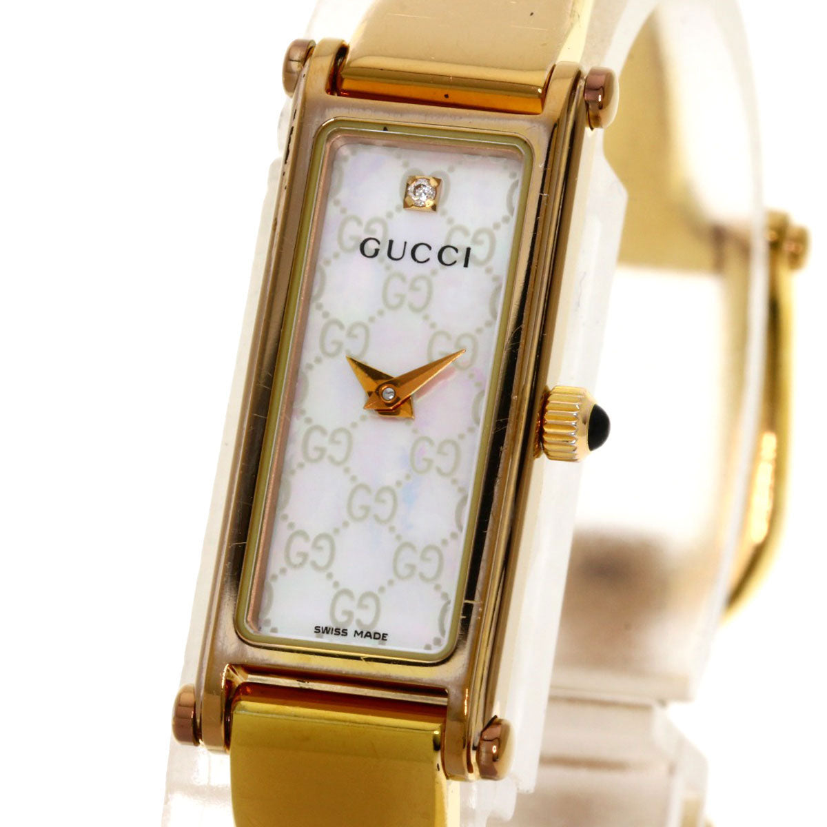 GUCCI Watches Quartz 1500L PGP , PGP gold Square face White shell dial Women Used