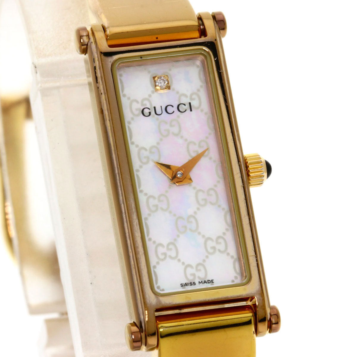 GUCCI Watches Quartz 1500L PGP , PGP gold Square face White shell dial Women Used