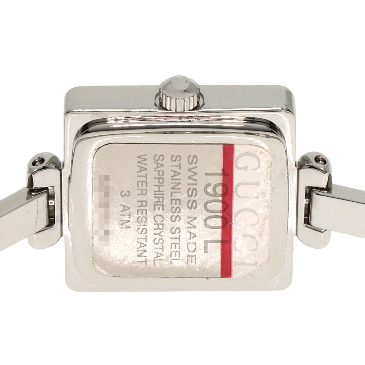 GUCCI Watches Quartz 1900 L Stainless Steel Silver square face bangle Pink shell dial