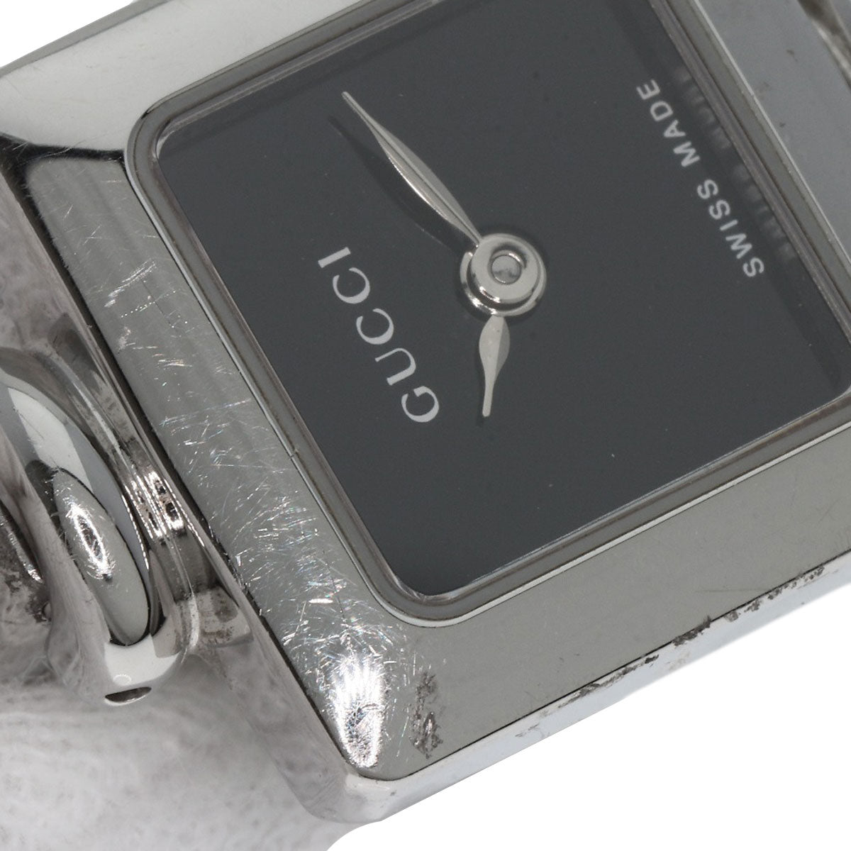 GUCCI Watches Quartz 1900L Stainless Steel Silver Square face black dial