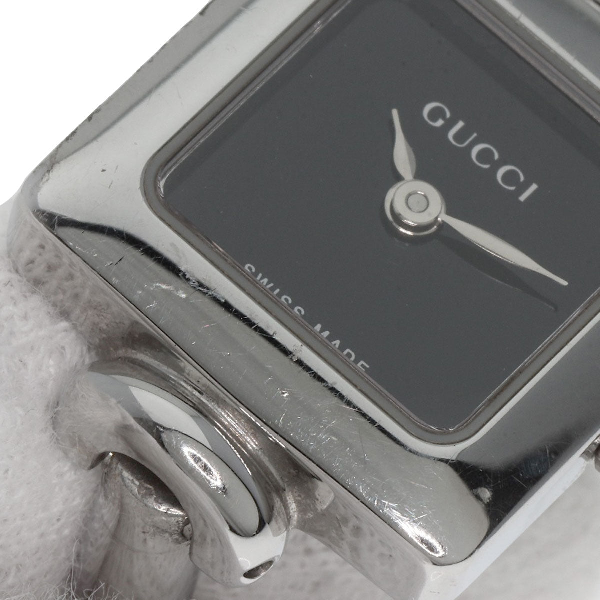 GUCCI Watches Quartz 1900L Stainless Steel Silver Square face black dial
