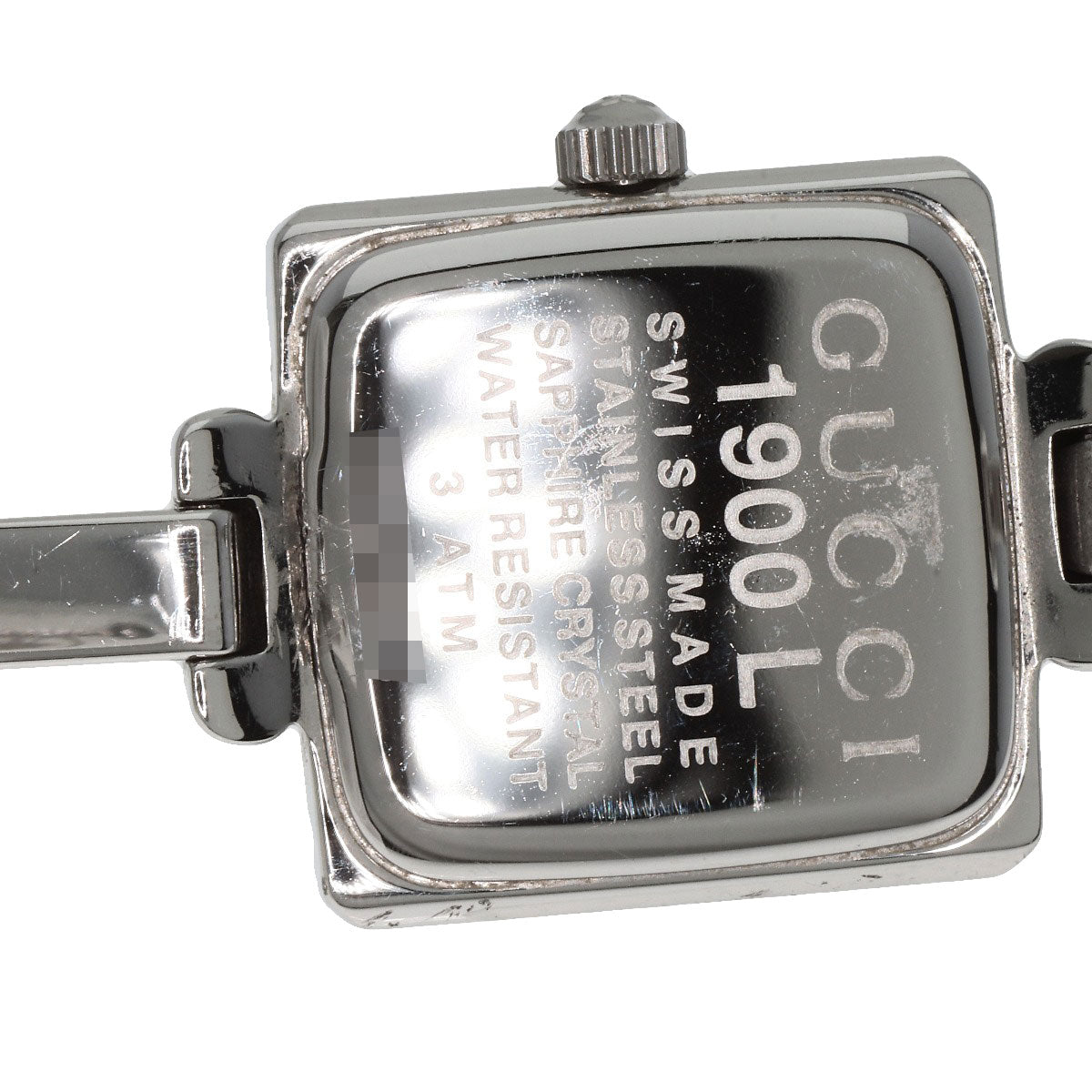 GUCCI Watches Quartz 1900L Stainless Steel Silver Square face black dial