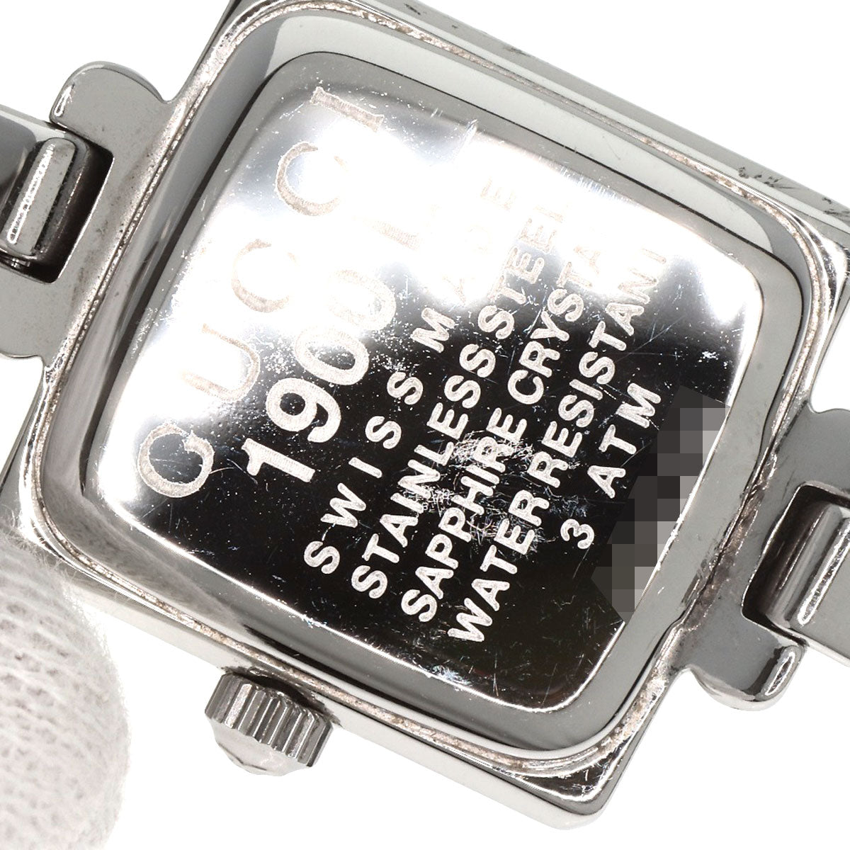GUCCI Watches Quartz 1900L Stainless Steel Silver Square face black dial