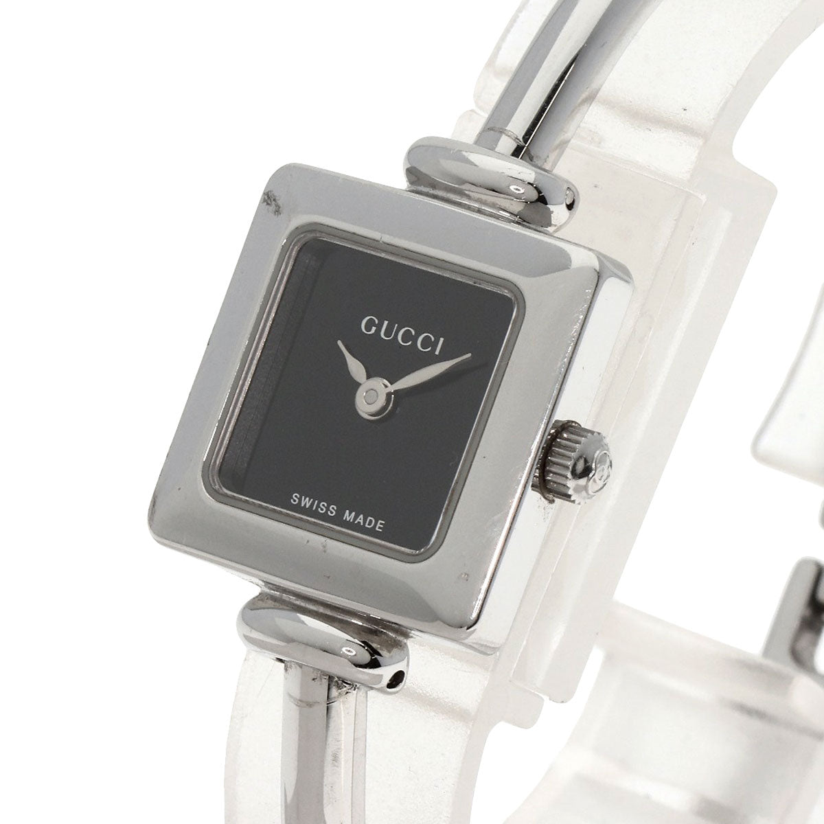 GUCCI Watches Quartz 1900L Stainless Steel Silver Square face black dial