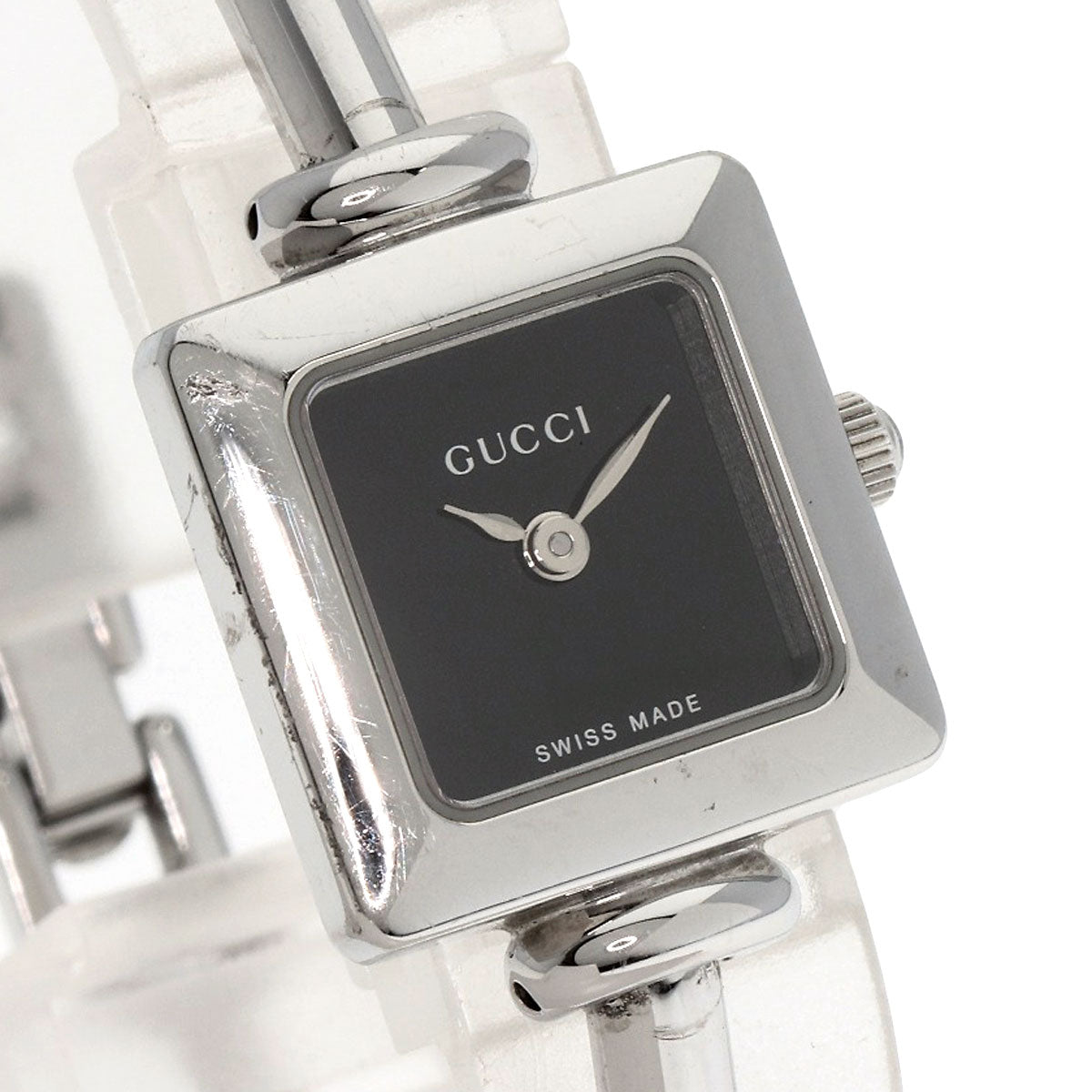 GUCCI Watches Quartz 1900L Stainless Steel Silver Square face black dial