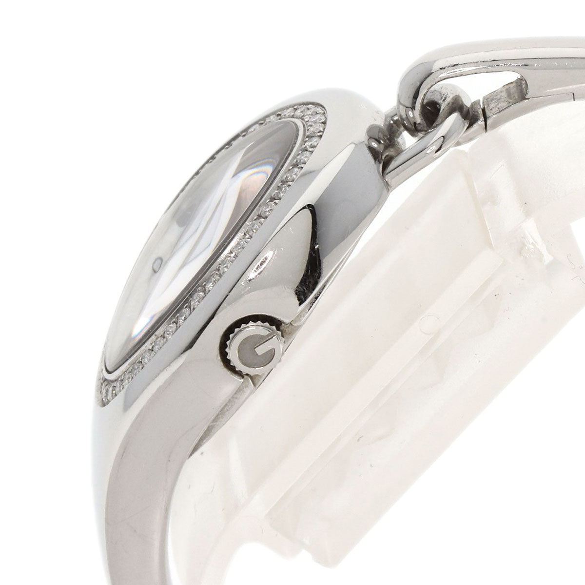 GUCCI Watches Quartz 103 Stainless Steel Silver Horsebit Bezel Diamond white dial