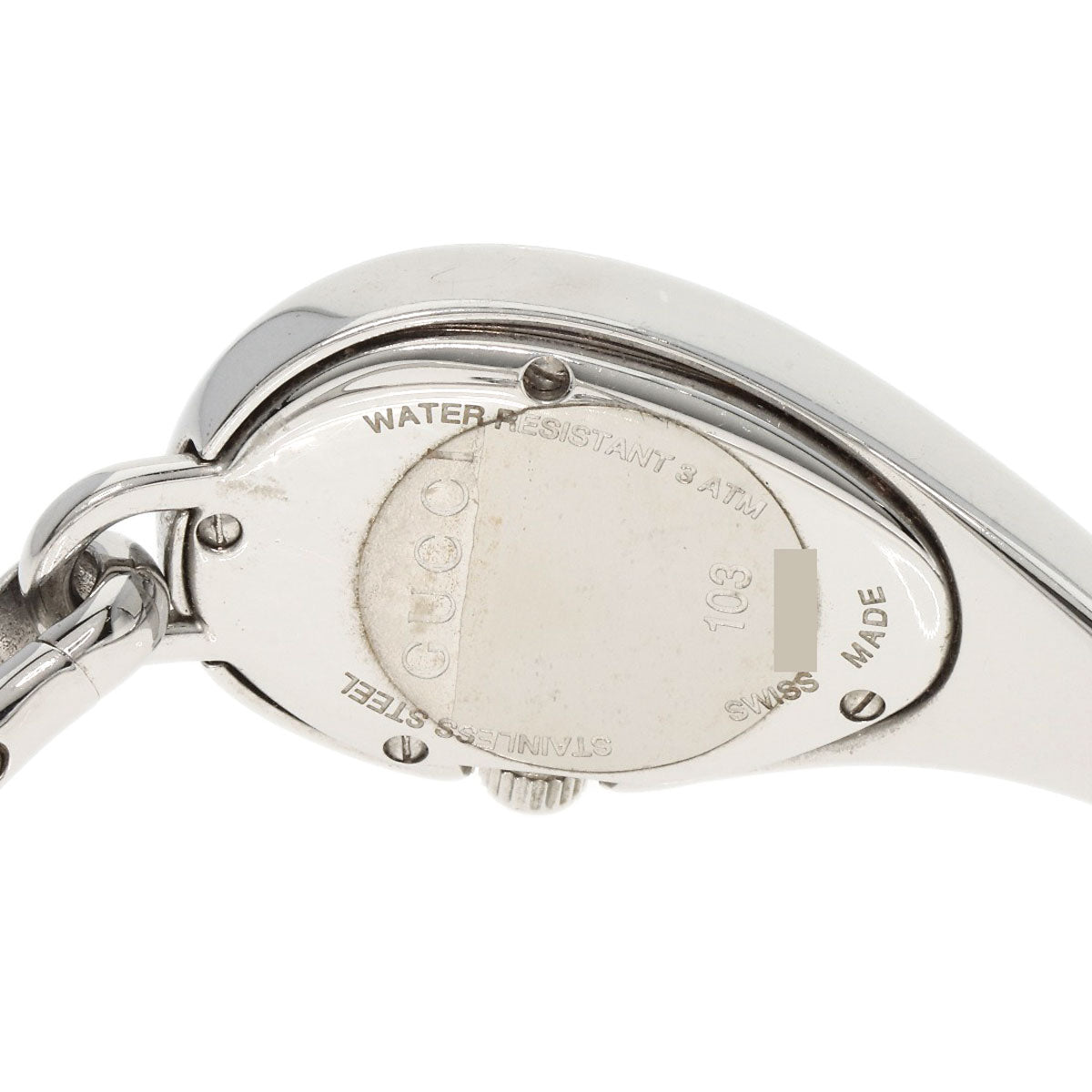 GUCCI Watches Quartz 103 Stainless Steel Silver Horsebit Bezel Diamond white dial