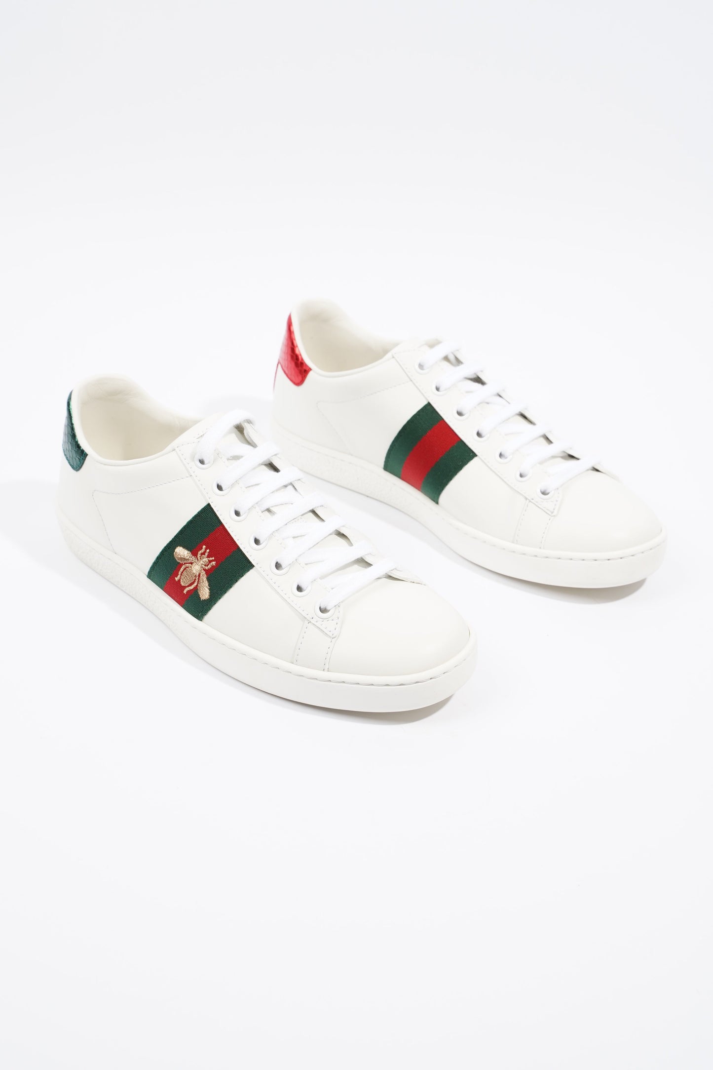 Gucci Ace Bee White / Red / Green Leather EU 37 UK 4