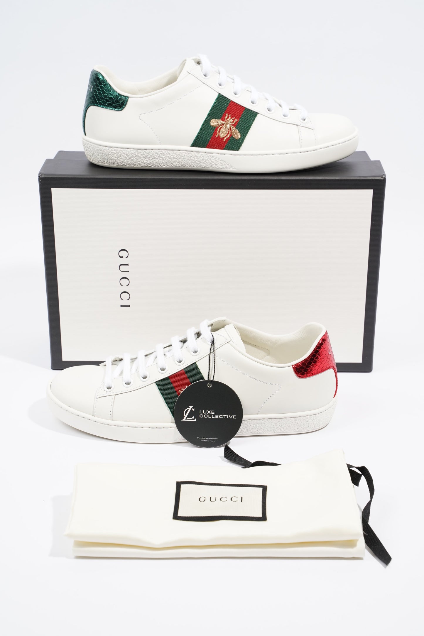 Gucci Ace Bee White / Red / Green Leather EU 37 UK 4