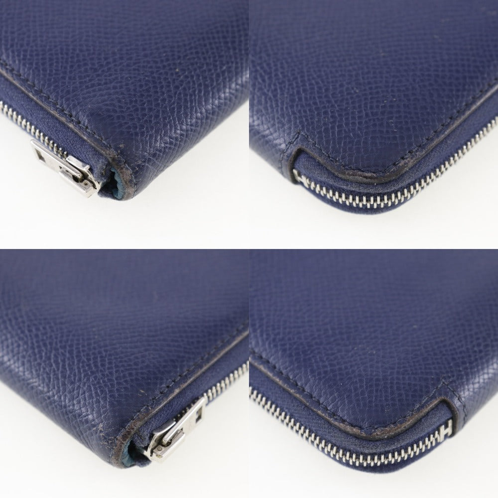 HERMES Long Wallet Purse Epsom Blue Azap silk in Women Used