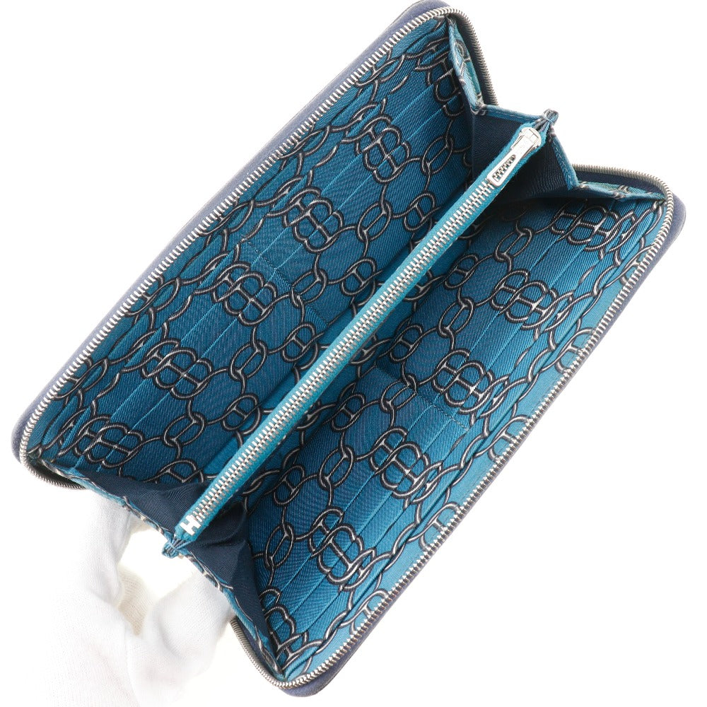 HERMES Long Wallet Purse Epsom Blue Azap silk in Women Used