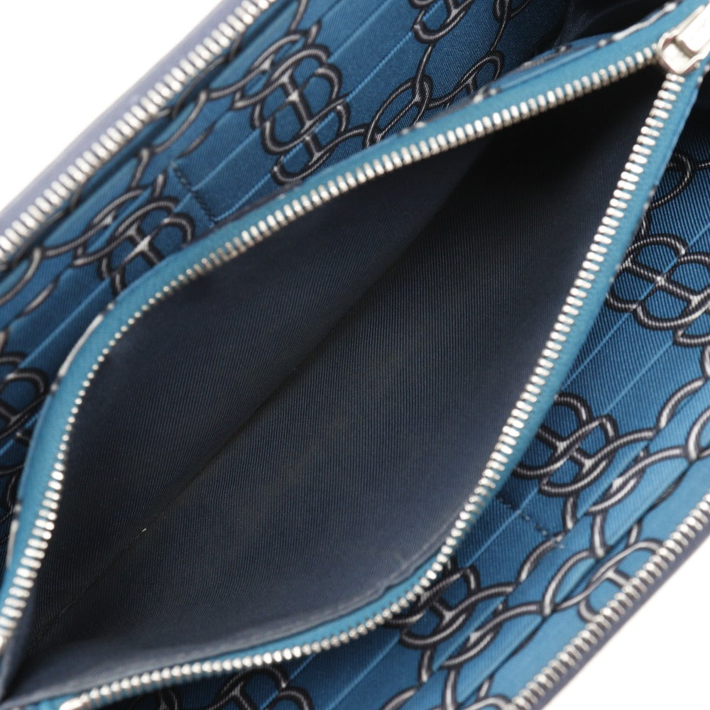HERMES Long Wallet Purse Epsom Blue Azap silk in Women Used