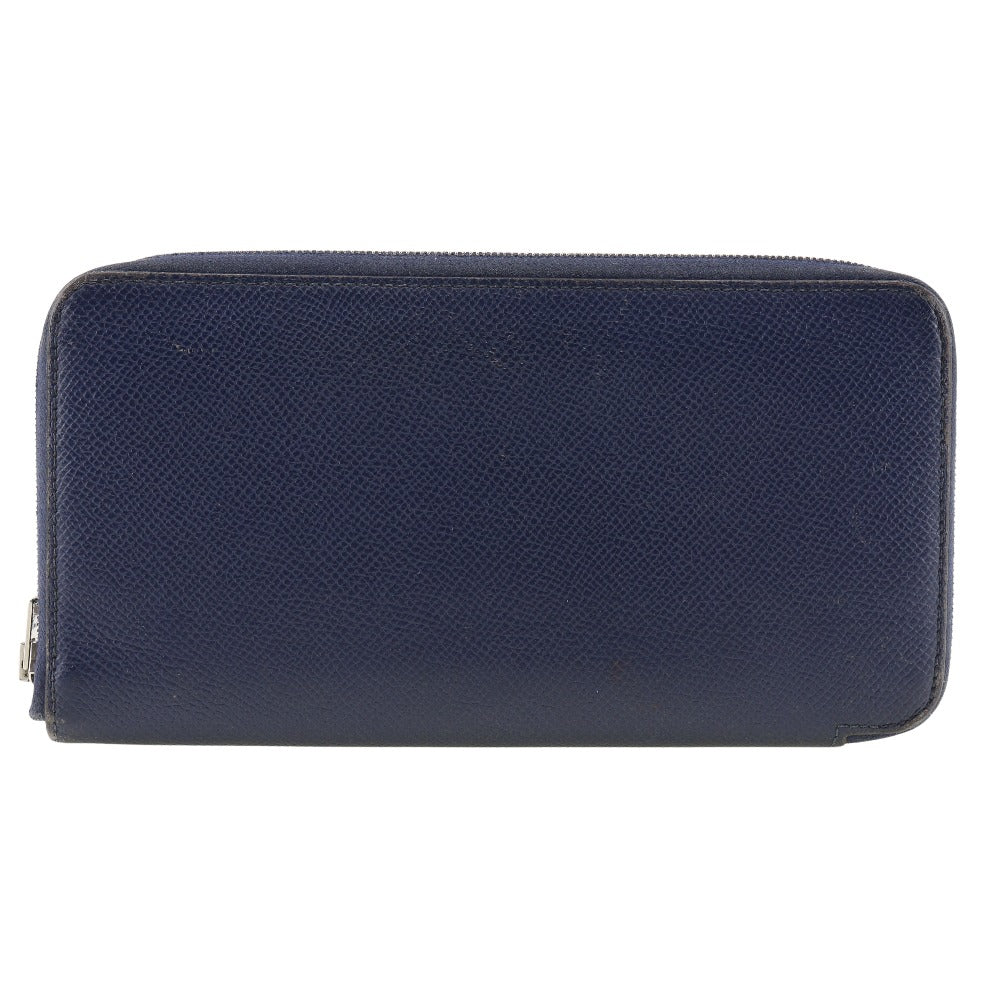 HERMES Long Wallet Purse Epsom Blue Azap silk in Women Used