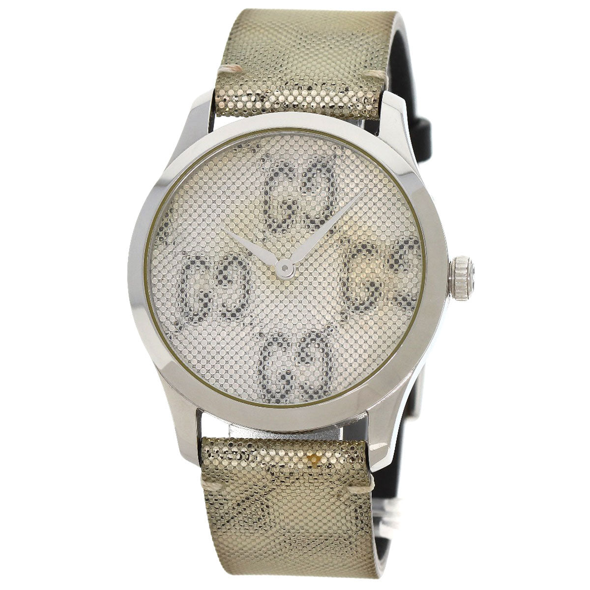 GUCCI Watches Quartz 126.4 Stainless Steel, Leather Silver G timeless hologram hologram dial mens Used