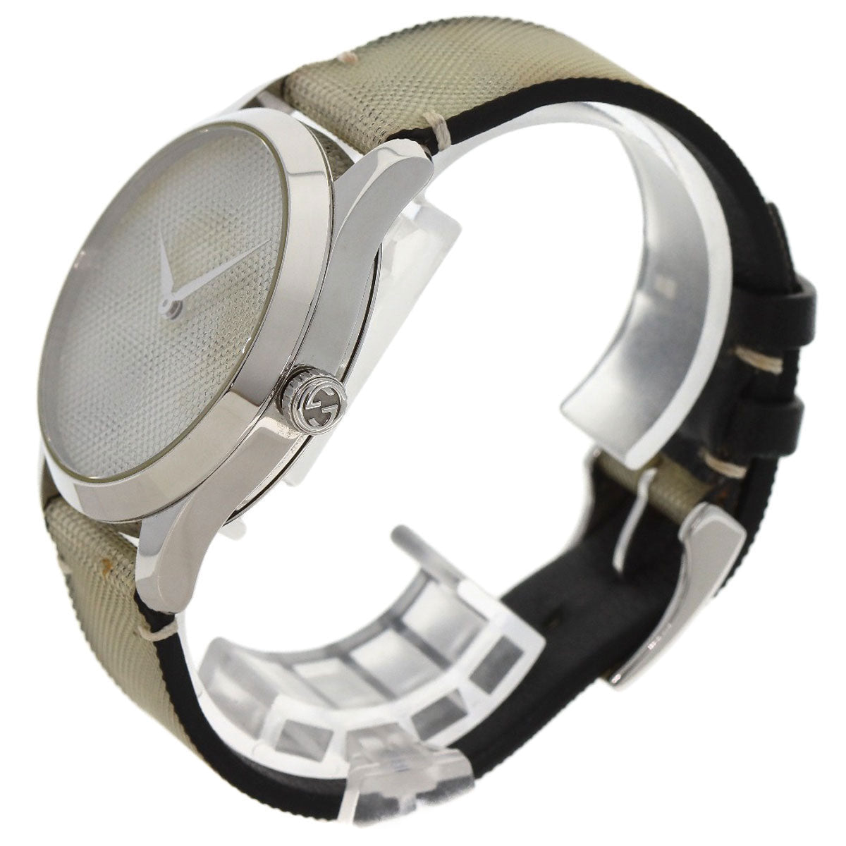 GUCCI Watches Quartz 126.4 Stainless Steel, Leather Silver G timeless hologram hologram dial mens Used