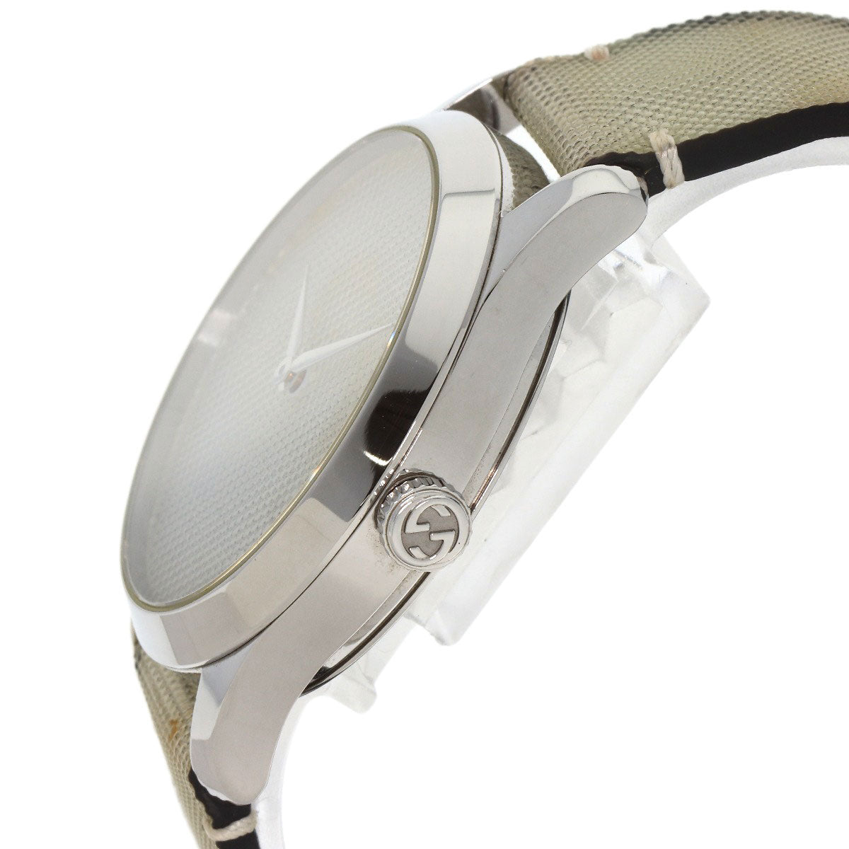 GUCCI Watches Quartz 126.4 Stainless Steel, Leather Silver G timeless hologram hologram dial mens Used