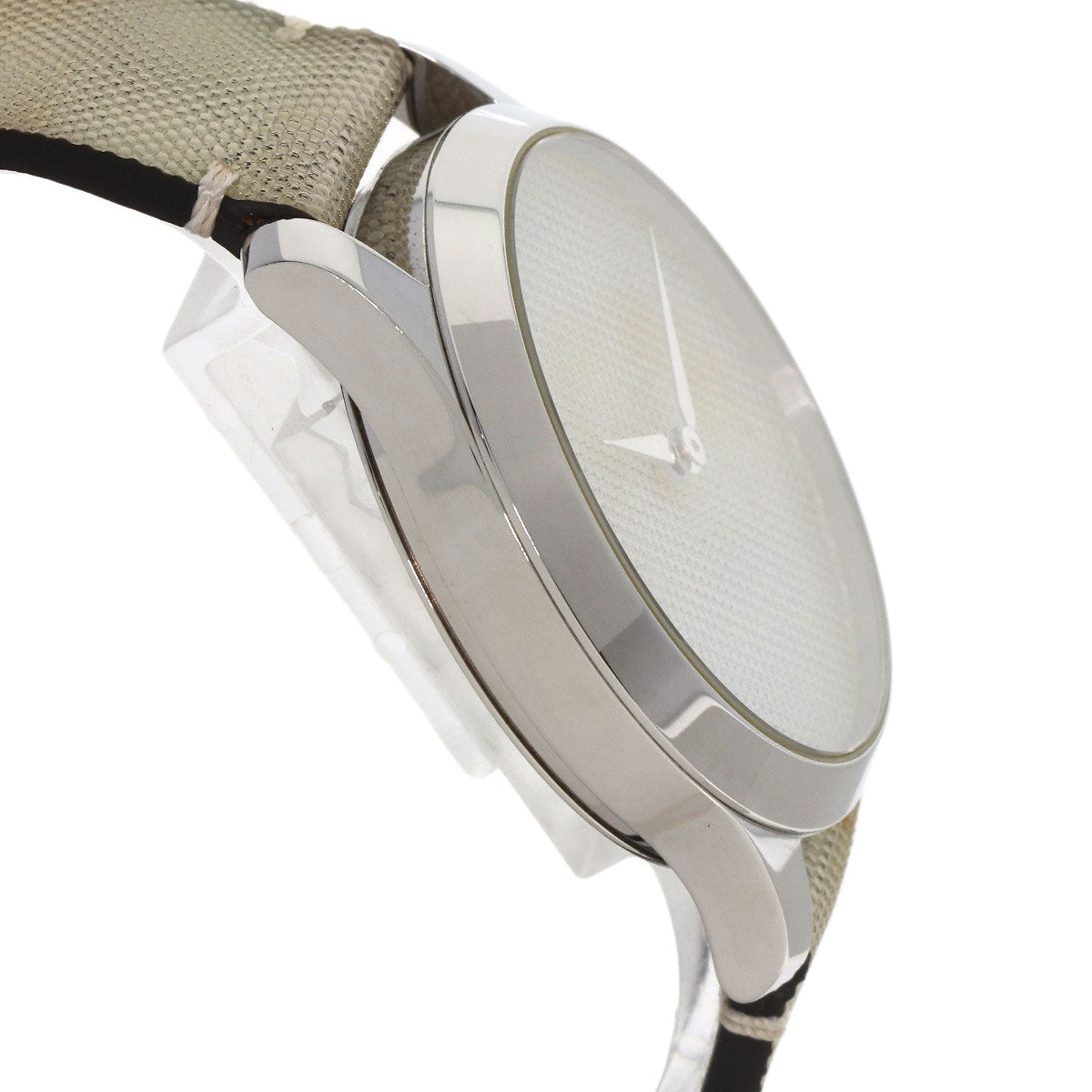 GUCCI Watches Quartz 126.4 Stainless Steel, Leather Silver G timeless hologram hologram dial mens Used
