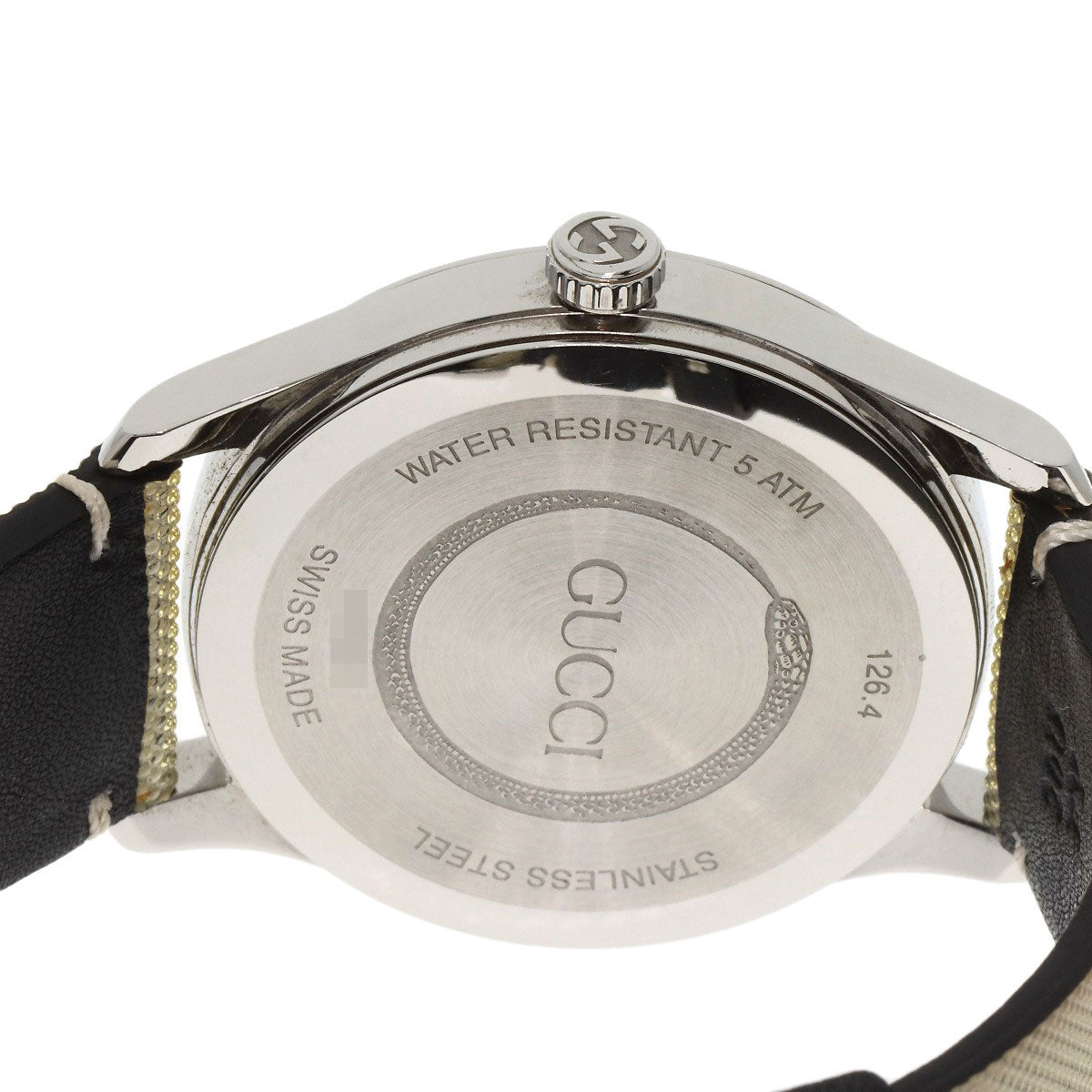 GUCCI Watches Quartz 126.4 Stainless Steel, Leather Silver G timeless hologram hologram dial mens Used