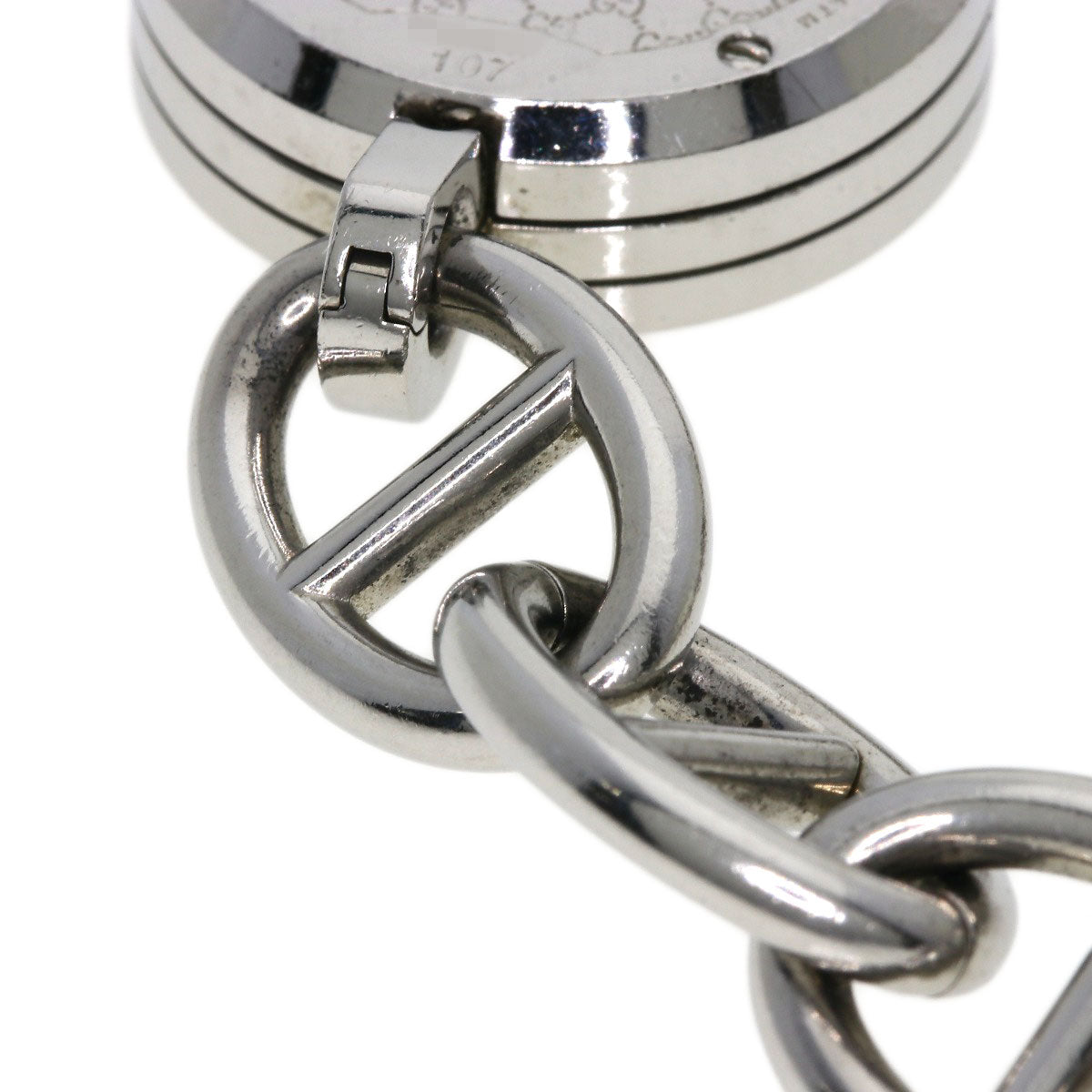 GUCCI Watches Quartz 107 Stainless Steel , Stainless Steel Silver G Charm Bracelet Pink shell dial Women Used