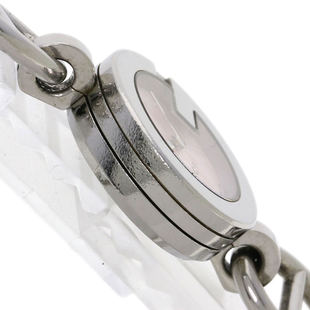 GUCCI Watches Quartz 107 Stainless Steel , Stainless Steel Silver G Charm Bracelet Pink shell dial Women Used