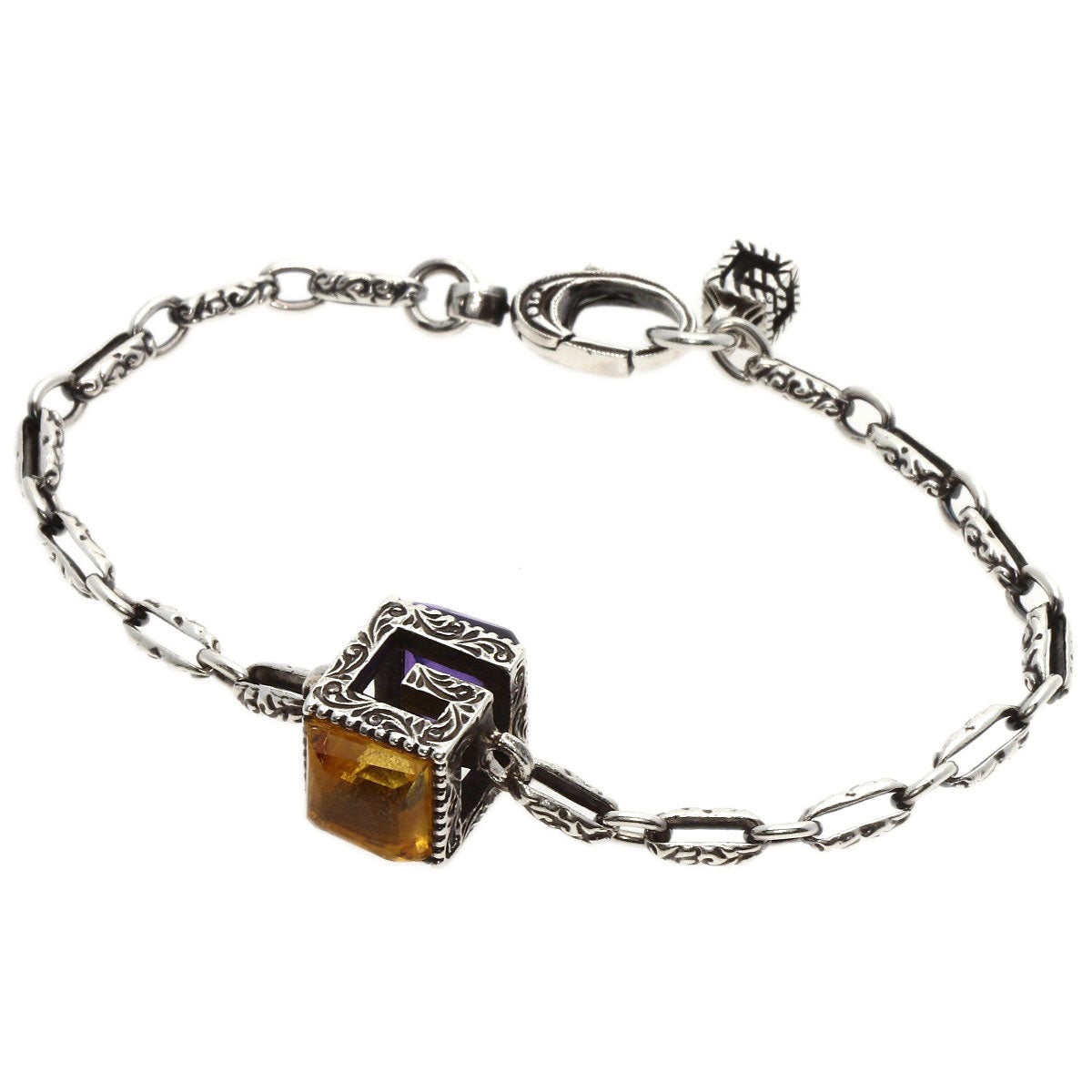 GUCCI bracelet SV Silver Citrine Amethyst #16 Women Used