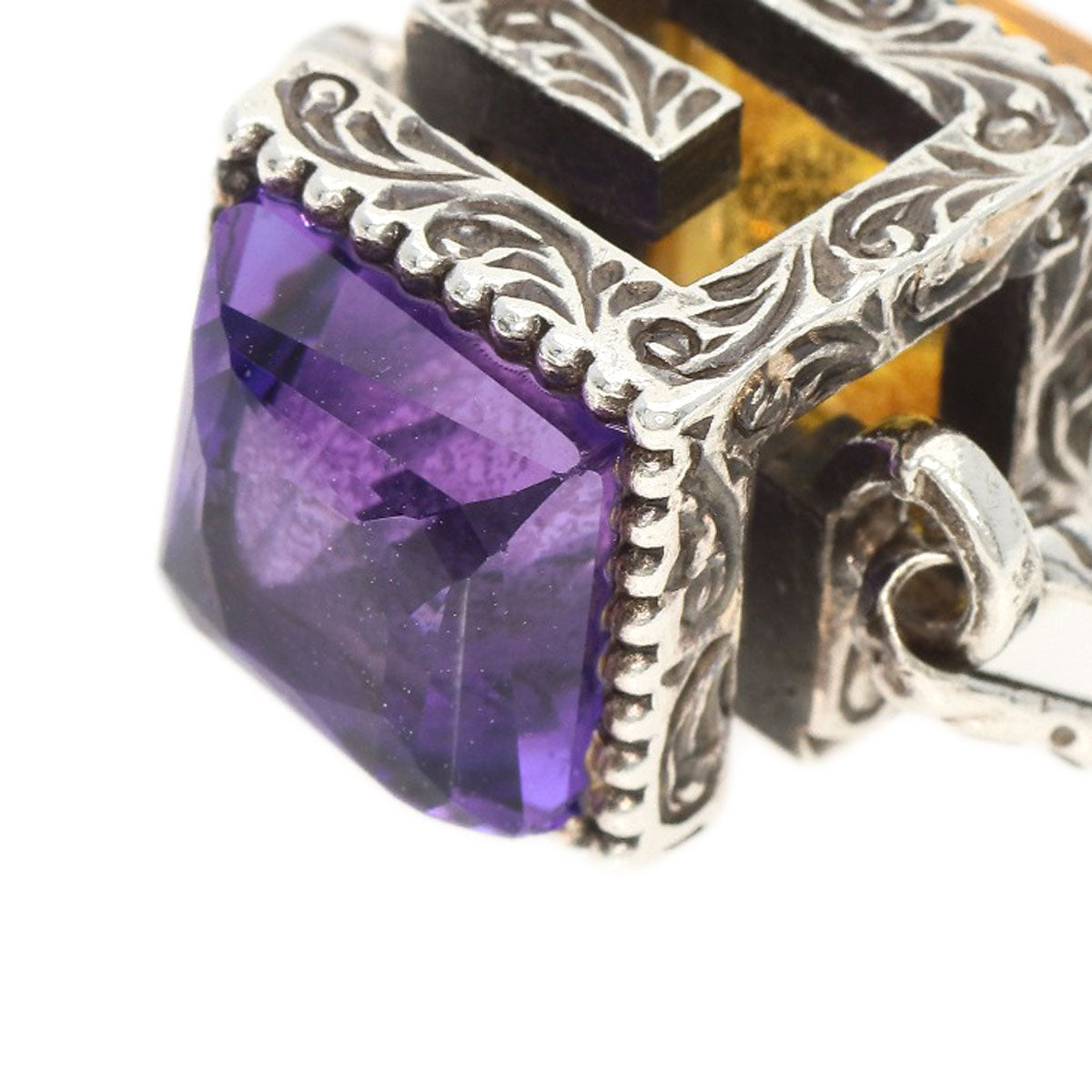 GUCCI bracelet SV Silver Citrine Amethyst #16 Women Used