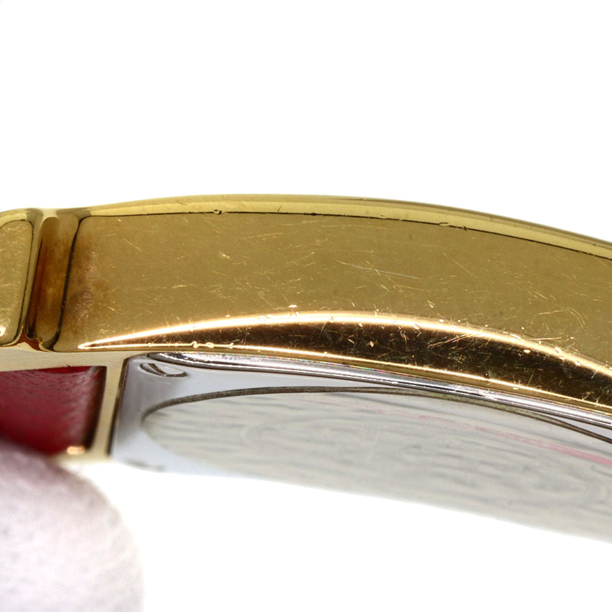 HERMES Watches Quartz HH1.201 Gold Plated, Leather gold H watch Silver dial Women Used