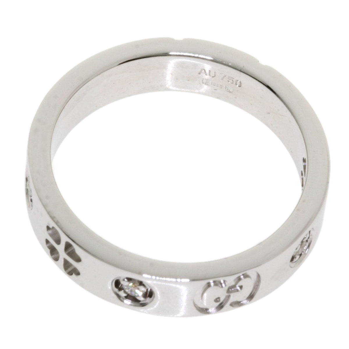 GUCCI Ring K18WG Silver Icon Amor Forever Diamond Women Used