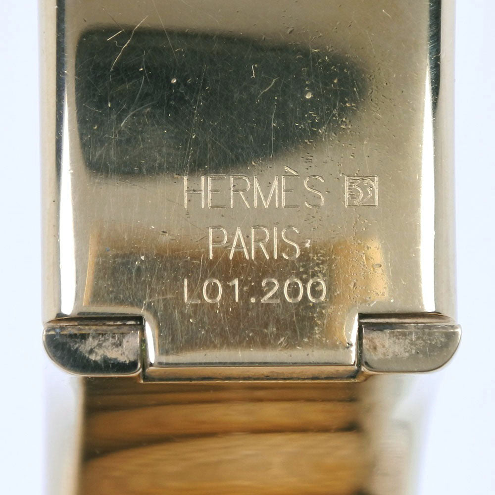 HERMES Watches Quartz L01.201 Plated Gold , Leather gold Location gold dial Women Used