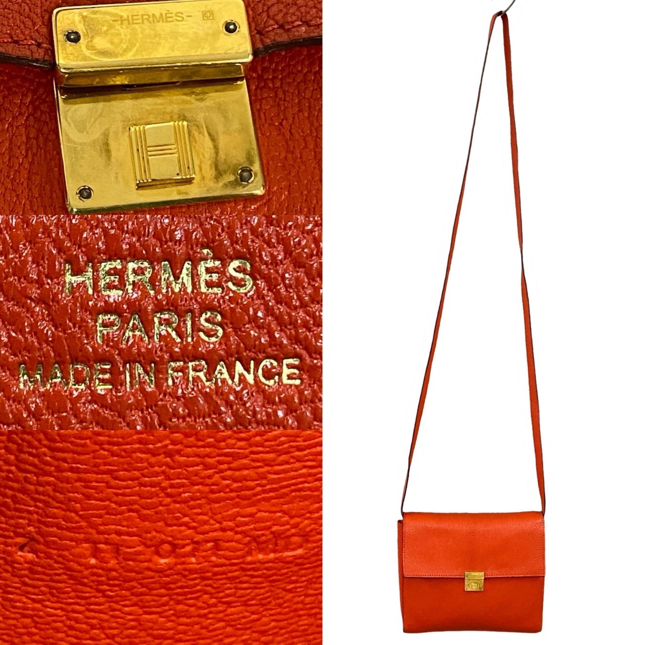 HERMES Shoulder Bag Negonda Orange Click 16