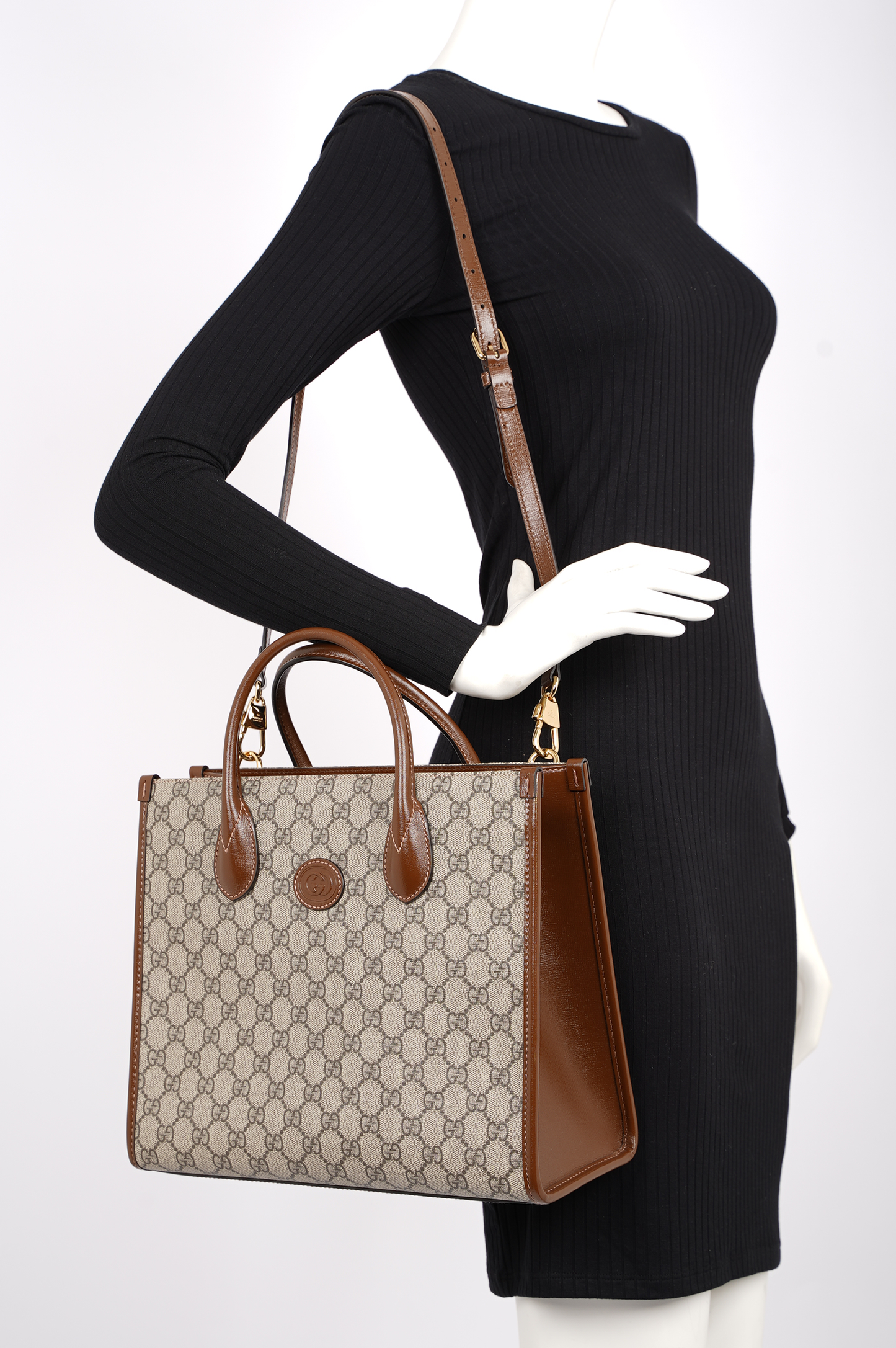 Gucci Womens Top Handle GG Tote Supreme Small