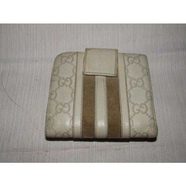 Gucci Guccissma Print Taupe Brown Leather Wallet