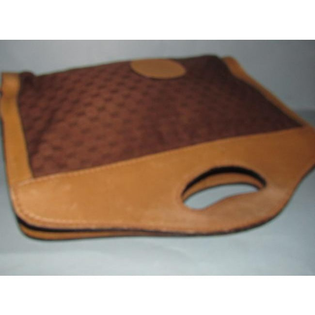 Gucci Vintage Pursesdesigner Purses Btrown Small G Logo Print Fabric And Camel Leather Jacquard Canv