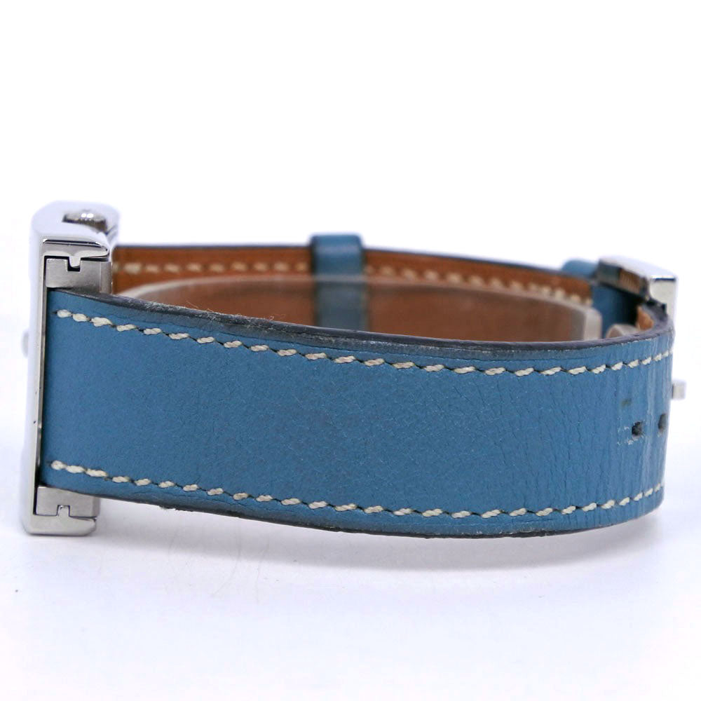 HERMES Watches Quartz BE1.210 Stainless Steel , Leather light blue Belt watch White dial Women Used
