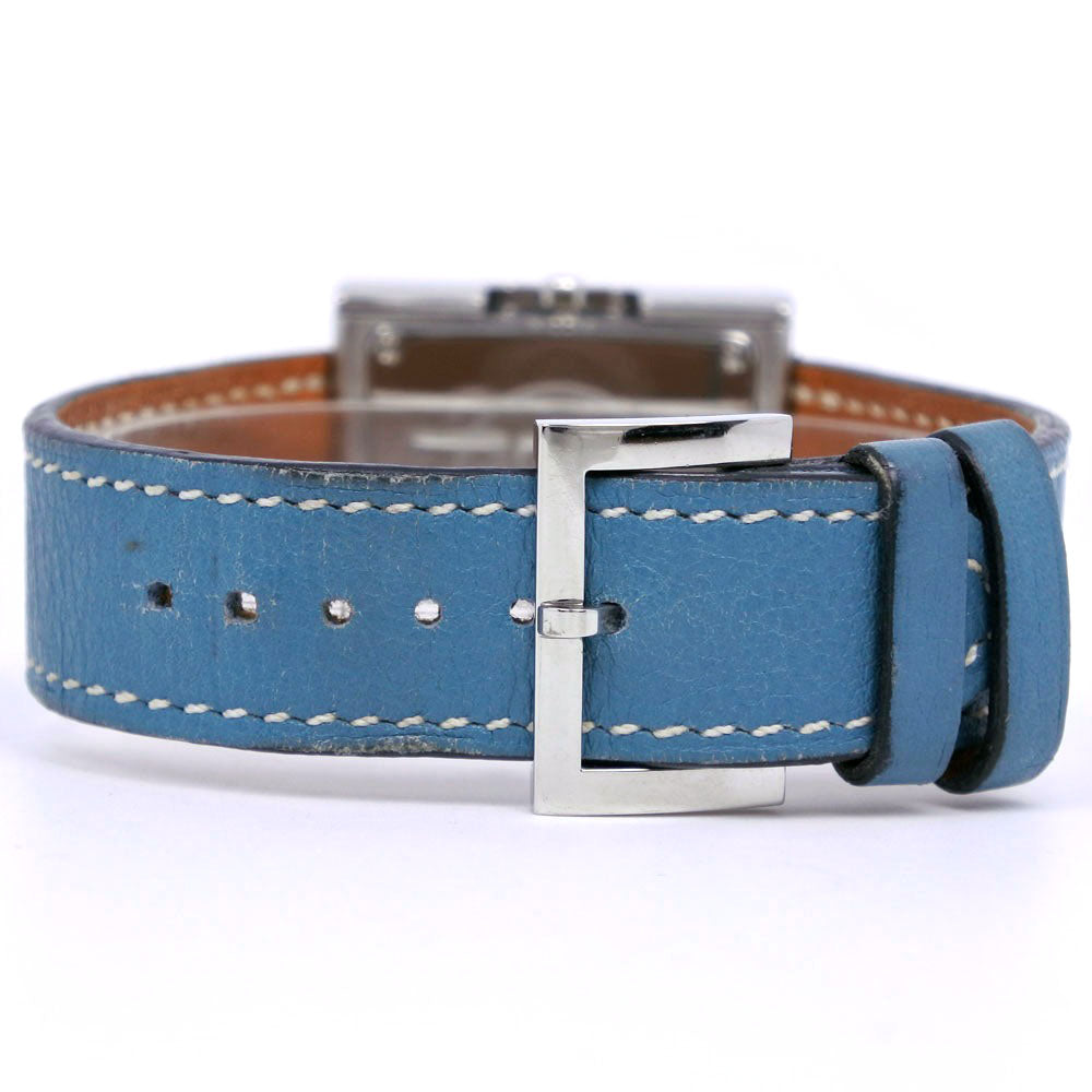HERMES Watches Quartz BE1.210 Stainless Steel , Leather light blue Belt watch White dial Women Used