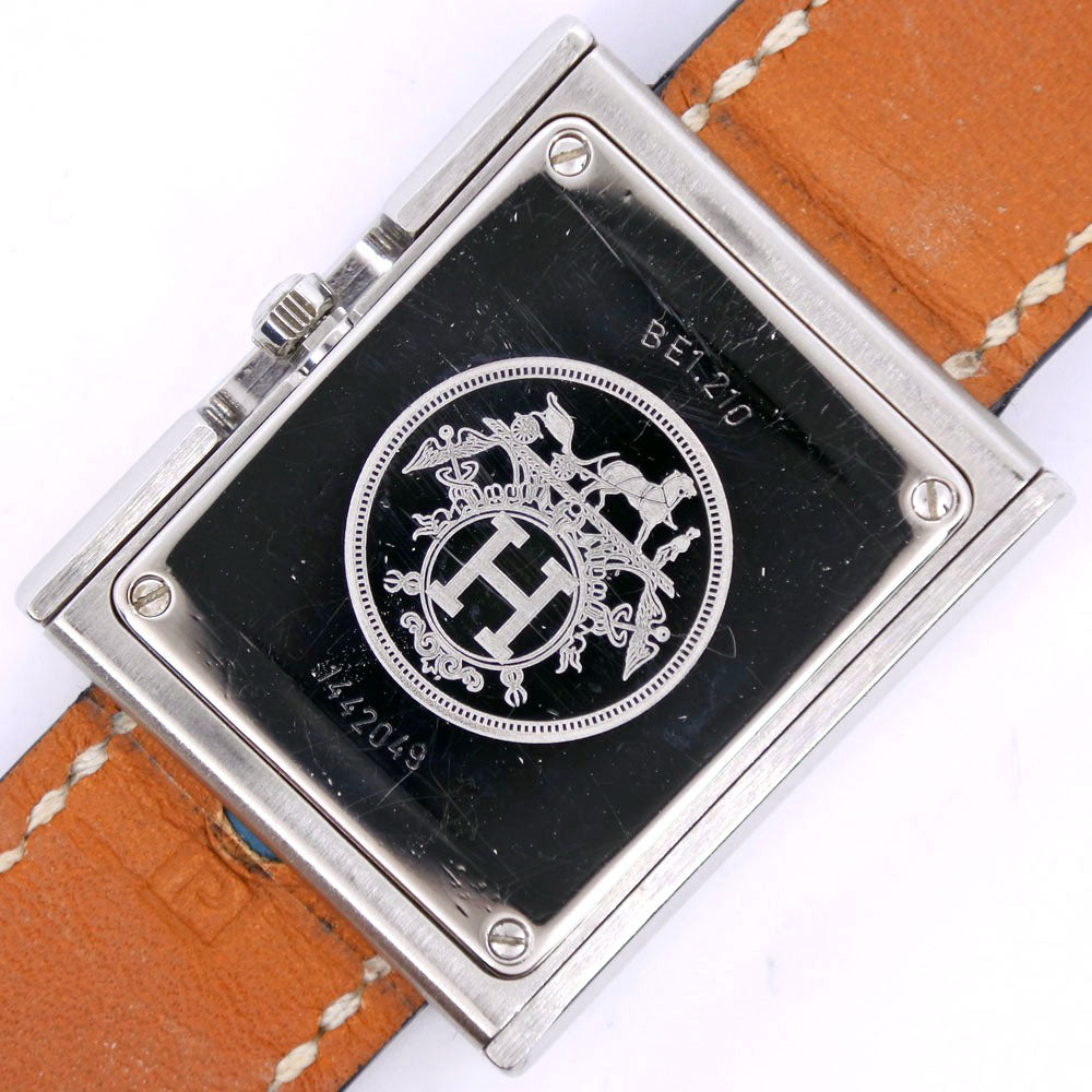 HERMES Watches Quartz BE1.210 Stainless Steel , Leather light blue Belt watch White dial Women Used