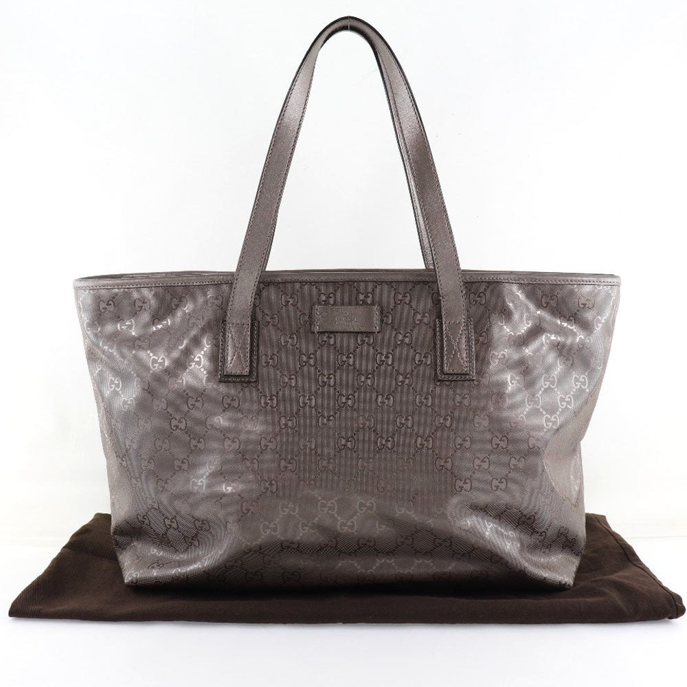 GUCCI Tote Bag 211137 PVC coated canvas Brown GG implementation Tote Women Used